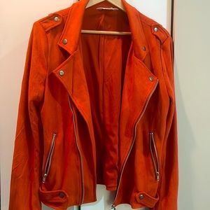 Red Suede Market& Spruce Biker Jacket size M